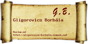 Gligorovics Borbála névjegykártya