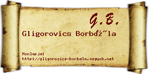 Gligorovics Borbála névjegykártya